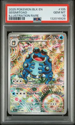 2025 POKEMON BLK EN-BLACK BOLT ILLUSTRATION RARE #105 SEISMITOAD PSA 10 - Image 1