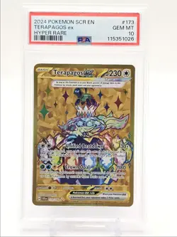 TERAPAGOS EX 2024 POKEMON STELLAR CROWN HYPER RARE 173/142 PSA 10 Q0004 - Image 1