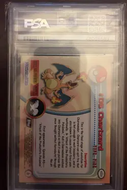 1999 Topps Pokemon TV #6 Charizard Foil Black Logo PSA 8 📈 - Image 2