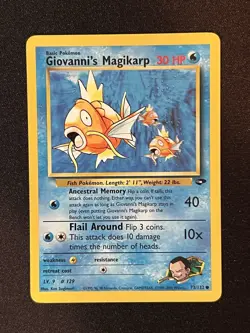 NM-MINT Giovanni's Magikarp 73/132 Gym Challenge Pokemon Card (pack fresh) - Image 1