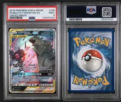 2019 POKEMON SUN & MOON UNIFIED MINDS #126 MEGA SABLEYE & TYRANITAR GX PSA 9 - Image 3