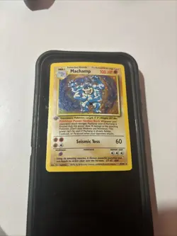 1999 POKEMON BASE SET 1ST EDITION #8 MACHAMP-HOLO Heavy Play - Image 1