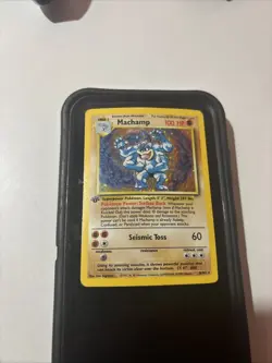1999 POKEMON BASE SET 1ST EDITION #8 MACHAMP-HOLO Heavy Play - Image 2