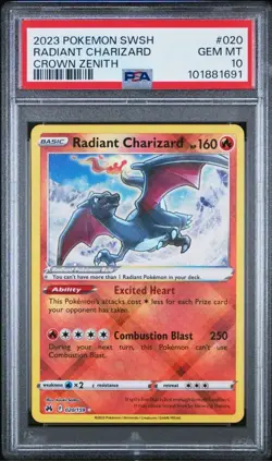 Pokemon TCG Radiant Charizard Crown Zenith 020/159 PSA 10 - Image 1