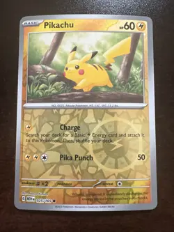 Pikachu 025/165 Cosmos Reverse Holo Pokemon TCG Scarlet & Violet 151 Promo Costc - Image 1