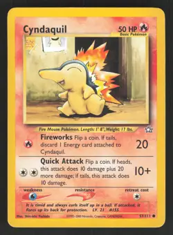 Cyndaquil 57/111 Pokemon TCG Neo Genesis MP - Image 1