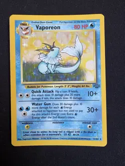 Pokemon Vaporeon Jungle 12/64 Holo English 1999 TCG WOTC Card - MP / LP - Image 1