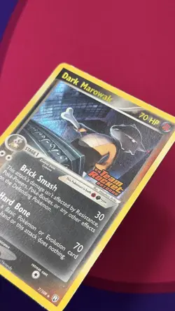 Dark Marowak Reverse Holo 7/109 Ex Team Rocket Returns Pokemon Card Stamped - Image 3