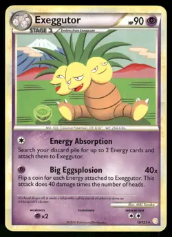 2010 Heavily Played Pokemon Exeggutor 18/123 HeartGold & SoulSilver - Image 1