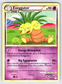 Exeggutor 18/123 2010 HeartGold SoulSilver Pokemon Card TCG Non Holo Rare - VLP - Image 1
