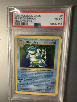 1999 POKEMON GAME 2 BLASTOISE-HOLO SHADOWLESS PSA - Image 1