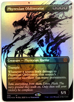 MTG Phyrexian Obliterator *SHOWCASE FOIL* Phyrexia: All Will Be One 308 NM - Image 1