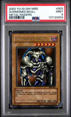 2002 YU-GI-OH! MRD-METAL RAIDERS #003 SUMMONED SKULL PSA 9 - Image 1