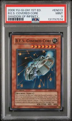 2006 YU-GI-OH! SOI-SHADOW OF INFINITY 1ST ED #EN013 B.E.S. COVERED CORE PSA 9 - Image 1