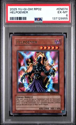 2025 YU-GI-OH! RP02-RETRO PACK 2 #EN074 HELPOEMER PSA 6 - Image 1