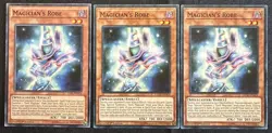 YUGIOH 3x Magician's Robe LEDD-ENA04 Common 1st Edition LP - Image 1