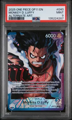 2025 ONE PIECE OP11-A FIST OF DIVINE SPEED ALTERNATE ART MONKEY D. LUFFY PSA 9 - Image 1