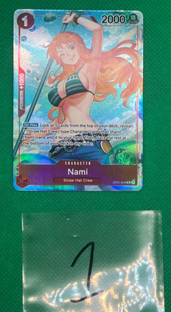 One Piece Card Game Nami Alt Art PARALLEL Pre-Errata ALPHA OP01-016 🔥 x1 - Image 1