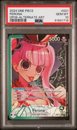 2024 ONE PIECE OP06-WINGS OF THE CAPTAIN ALTERNATE ART #021 PERONA PSA 10 - Image 1