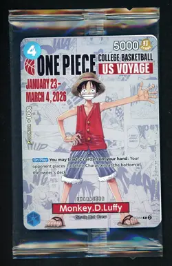 One Piece Monkey D. Luffy US Voyage College Basketball Promo Card SEALED - Image 1