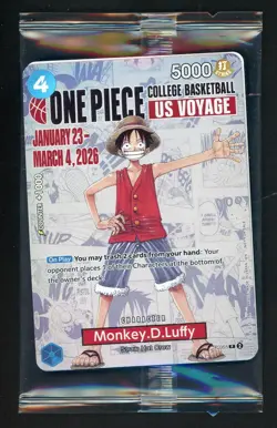 One Piece Monkey D. Luffy US Voyage College Basketball Promo Card SEALED - Image 1