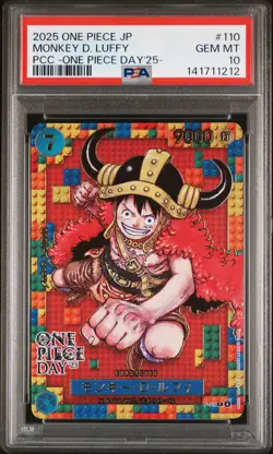 2025 ONE PIECE JPN PREM CARD COLL ONE PIECE DAY'25- #110 MONKEY D. LUFFY PSA 10 - Image 1