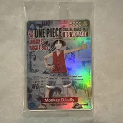 One Piece Monkey.D.Luffy US College Basketball Promo Card *SEALED* IN HAND! - Image 1