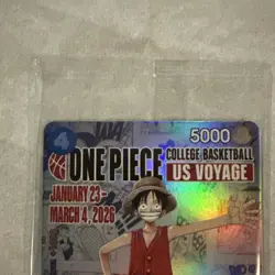 One Piece Monkey.D.Luffy US College Basketball Promo Card *SEALED* IN HAND! - Image 2