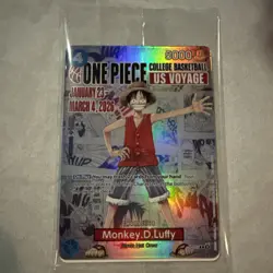 One Piece Monkey.D.Luffy US College Basketball Promo Card *SEALED* IN HAND! - Image 4