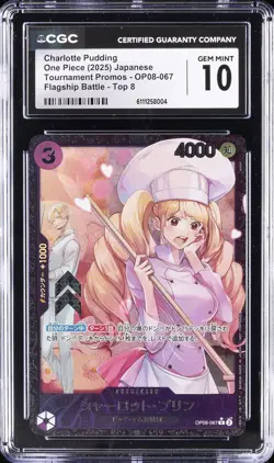 2025 ONE PIECE JPN TOURNAMENT PROMOS #OP08-067 CHARLOTTE PUDDING CGC 10 GEM MINT - Image 1