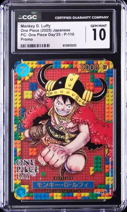 2025 ONE PIECE PC: ONE PIECE DAY '25 JPN PROMO MONKEY D. LUFFY CGC 10 GEM MINT - Image 1