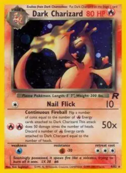 Dark Charizard - 4/82 - Holo Rare - Unlimited Edition LP, English Pokemon Team R - Image 1