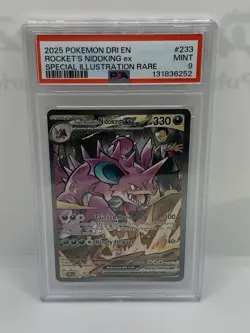 2025 Pokemon DRI EN Rocket's Nidoking Ex 233/182 Special Illustration Rare PSA 9 - Image 1