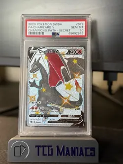 2020 Pokemon SWSH Champion's Path Secret #079 Charizard V PSA 10 GEM MINT - Image 1