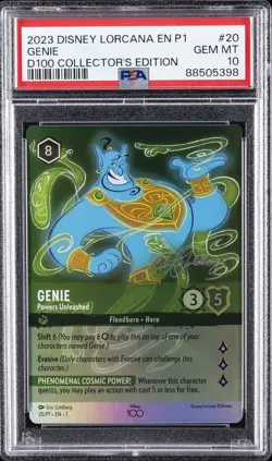 2023 DISNEY LORCANA EN P1-PROMO GIFT SET GENIE POWERS UNLEASHED PSA 10 - Image 1