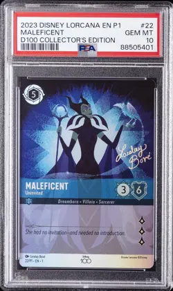 2023 DISNEY LORCANA EN P1-PROMO GIFT SET #22 MALEFICENT - UNINVITED PSA 10 - Image 1