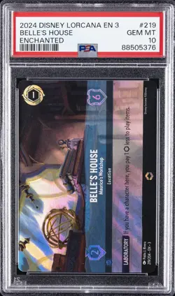 2024 DISNEY LORCANA EN 3 ENCHANTED BELLE'S HOUSE MAURICE'S WORKSHOP PSA 10 - Image 1
