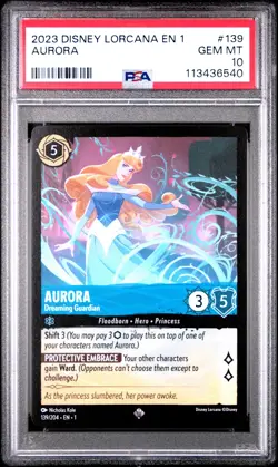 2023 DISNEY LORCANA EN 1-THE FIRST CHAPTER AURORA - DREAMING GUARDIAN PSA 10 - Image 1