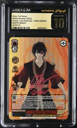 Weiss Schwarz CGC 10 Zuko: For Honor ATLA/WX04-049SEC SEC - Dante Basco Auto - Image 1