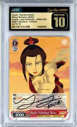 CGC Pristine 10 Auto 10 Grey DeLisle Azula: Talented Sister ATLA/WX04-054 Rare - Image 1
