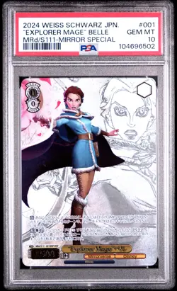 2024 WEISS SCHWARZ JPN DISNEY MIRRORVERSE #001 "EXPLORER MAGE" BELLE PSA 10 - Image 1
