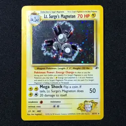 1999-2000 Gym Heroes: Lt. Surge's Magneton (8/132) Holo Vintage Pokemon Card - Image 1