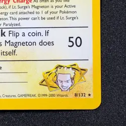 1999-2000 Gym Heroes: Lt. Surge's Magneton (8/132) Holo Vintage Pokemon Card - Image 3