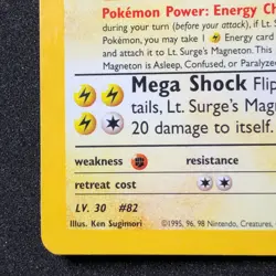 1999-2000 Gym Heroes: Lt. Surge's Magneton (8/132) Holo Vintage Pokemon Card - Image 4