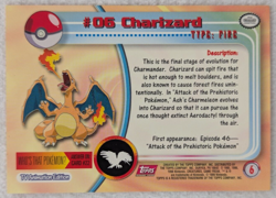 1999 Charizard #06 Topps Red Logo Pokemon TV Animation Card - Image 4