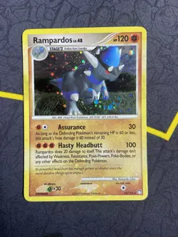SWIRL+HOLO BLEED Pokemon Mysterious Treasures Rampardos 33/123 Holo LP Card - Image 1