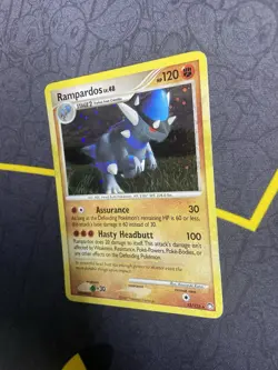 SWIRL+HOLO BLEED Pokemon Mysterious Treasures Rampardos 33/123 Holo LP Card - Image 4
