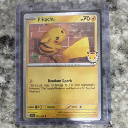 Pokemon Pikachu Pokemon Day Promo Stamped Card 051/162 Random Spark HP 70 - Image 1