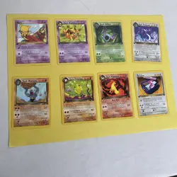 Pokemon 1st Edition Team Rocket Cards Of 8 Dark Dragonair Rapidash Porygon NM - Image 1