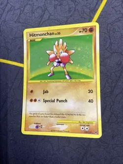 SWIRL Hitmonchan 129/127 Platinum Secret Rare Holo Pokemon TCG Card 2009 LP - Image 1